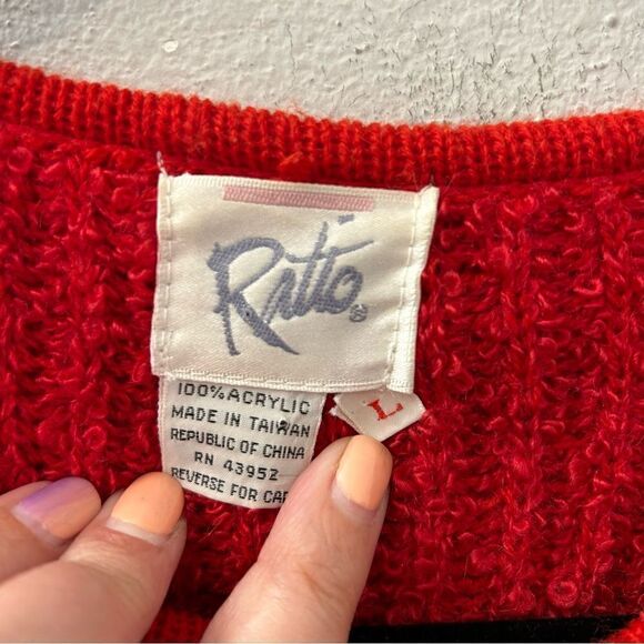Vintage Ratio Acrylic Button Front Cardigan Sweater - Picture 7 of 7